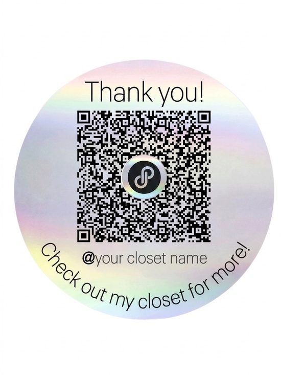 Other - 100 Custom 2” Closet QR Code Holographic Silver Waterproof Circle Stickers Rol